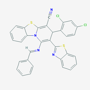 2-(1,3-benzothiazol-2-yl)-1-(benzylideneamino)-3-(2,4-dichlorophenyl)-3H-pyrido[2,1-b][1,3]benzothiazole-4-carbonitrile