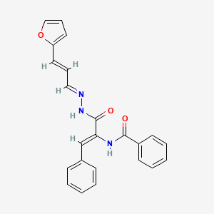molecular formula C23H19N3O3 B3872499 N-[1-({2-[3-(2-furyl)-2-propen-1-ylidene]hydrazino}carbonyl)-2-phenylvinyl]benzamide 