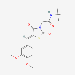molecular formula C18H22N2O5S B3872506 N-tert-butyl-2-[(5Z)-5-(3,4-dimethoxybenzylidene)-2,4-dioxo-1,3-thiazolidin-3-yl]acetamide 