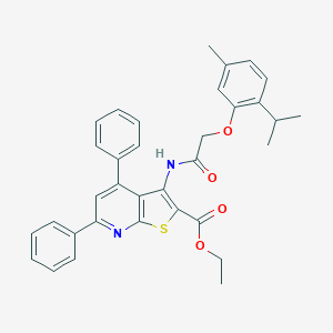 Ethyl 3-{[(2-isopropyl-5-methylphenoxy)acetyl]amino}-4,6-diphenylthieno[2,3-b]pyridine-2-carboxylate
