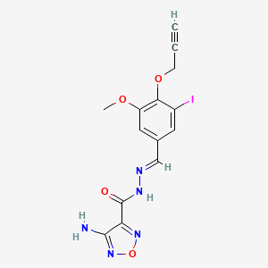 molecular formula C14H12IN5O4 B3872563 4-amino-N'-[3-iodo-5-methoxy-4-(2-propyn-1-yloxy)benzylidene]-1,2,5-oxadiazole-3-carbohydrazide 