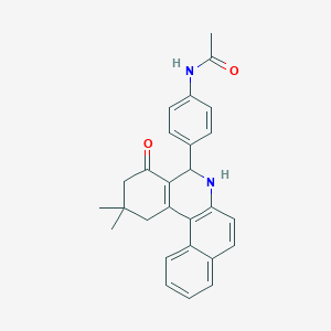 molecular formula C27H26N2O2 B3872615 N-[4-(2,2-dimethyl-4-oxo-1,2,3,4,5,6-hexahydrobenzo[a]phenanthridin-5-yl)phenyl]acetamide 
