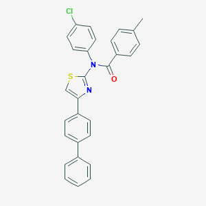 N-(4-[1,1'-biphenyl]-4-yl-1,3-thiazol-2-yl)-N-(4-chlorophenyl)-4-methylbenzamide