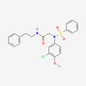 molecular formula C23H23ClN2O4S B3872705 N~2~-(3-chloro-4-methoxyphenyl)-N~1~-(2-phenylethyl)-N~2~-(phenylsulfonyl)glycinamide CAS No. 412939-61-8
