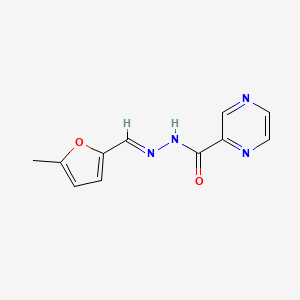molecular formula C11H10N4O2 B3872749 N-[(E)-(5-methylfuran-2-yl)methylideneamino]pyrazine-2-carboxamide 