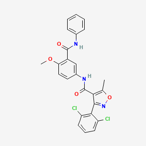 molecular formula C25H19Cl2N3O4 B3872789 N-[3-(anilinocarbonyl)-4-methoxyphenyl]-3-(2,6-dichlorophenyl)-5-methyl-4-isoxazolecarboxamide 