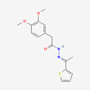 molecular formula C16H18N2O3S B3872802 2-(3,4-dimethoxyphenyl)-N'-[1-(2-thienyl)ethylidene]acetohydrazide 