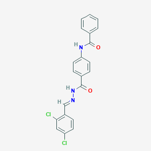 molecular formula C21H15Cl2N3O2 B387281 N-(4-{[2-(2,4-dichlorobenzylidene)hydrazino]carbonyl}phenyl)benzamide 