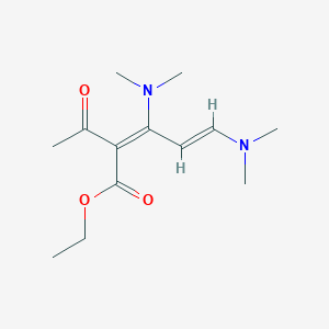 molecular formula C13H22N2O3 B3872862 ethyl (2E,4E)-2-acetyl-3,5-bis(dimethylamino)penta-2,4-dienoate 