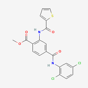 molecular formula C20H14Cl2N2O4S B3872873 Methyl 4-[(2,5-dichlorophenyl)carbamoyl]-2-(thiophene-2-carbonylamino)benzoate 