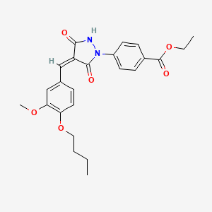 molecular formula C24H26N2O6 B3872880 ethyl 4-[(4Z)-4-[(4-butoxy-3-methoxyphenyl)methylidene]-3,5-dioxopyrazolidin-1-yl]benzoate 