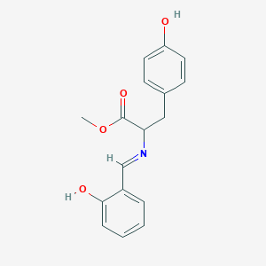 molecular formula C17H17NO4 B3872899 Methyl 3-(4-hydroxyphenyl)-2-[(2-hydroxyphenyl)methylideneamino]propanoate 
