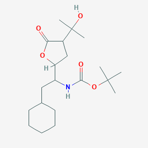 (2-Cyclohexyl-1-[4-(1-hydroxy-1-methyl-ethyl)-5-oxo-tetrahydro-furan-2-YL]-ethyl)-carbamic acid tert-butyl ester
