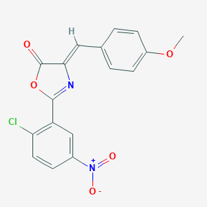 molecular formula C17H11ClN2O5 B387291 (4Z)-2-(2-CHLORO-5-NITROPHENYL)-4-[(4-METHOXYPHENYL)METHYLIDENE]-4,5-DIHYDRO-1,3-OXAZOL-5-ONE 