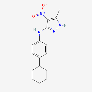molecular formula C16H20N4O2 B3872916 N-(4-cyclohexylphenyl)-5-methyl-4-nitro-1H-pyrazol-3-amine 