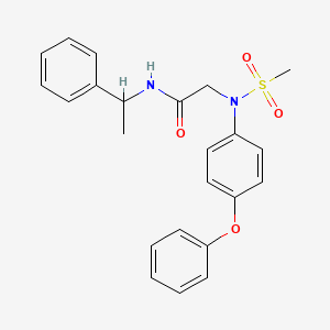 molecular formula C23H24N2O4S B3872946 N~2~-(methylsulfonyl)-N~2~-(4-phenoxyphenyl)-N-(1-phenylethyl)glycinamide 