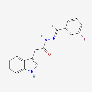 molecular formula C17H14FN3O B3872964 N'-(3-fluorobenzylidene)-2-(1H-indol-3-yl)acetohydrazide 
