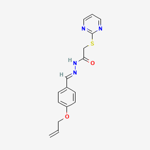 molecular formula C16H16N4O2S B3873010 N'-[(E)-[4-(PROP-2-EN-1-YLOXY)PHENYL]METHYLIDENE]-2-(PYRIMIDIN-2-YLSULFANYL)ACETOHYDRAZIDE 