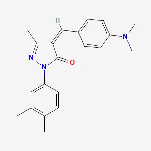 molecular formula C21H23N3O B3873072 (4Z)-4-[[4-(dimethylamino)phenyl]methylidene]-2-(3,4-dimethylphenyl)-5-methylpyrazol-3-one 