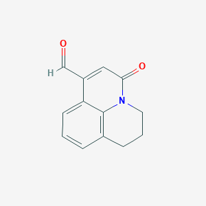 molecular formula C13H11NO2 B038731 5-oxo-2,3-dihydro-1H,5H-pyrido[3,2,1-ij]quinoline-7-carbaldehyde CAS No. 111724-62-0