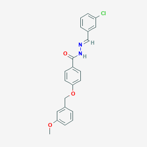 molecular formula C22H19ClN2O3 B387316 N'-(3-chlorobenzylidene)-4-[(3-methoxybenzyl)oxy]benzohydrazide 