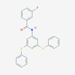 molecular formula C25H18FNOS2 B387321 N-[3,5-bis(phenylsulfanyl)phenyl]-3-fluorobenzamide 