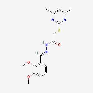 molecular formula C17H20N4O3S B3873214 N'-(2,3-DIMETHOXYBENZYLIDENE)-2-((4,6-DIMETHYL-2-PYRIMIDINYL)THIO)ACETOHYDRAZIDE 