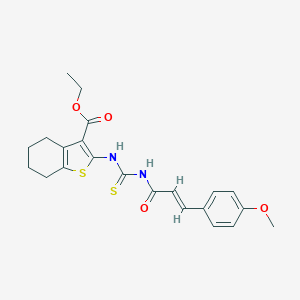 molecular formula C22H24N2O4S2 B387339 Ethyl 2-[({[3-(4-methoxyphenyl)acryloyl]amino}carbothioyl)amino]-4,5,6,7-tetrahydro-1-benzothiophene-3-carboxylate 