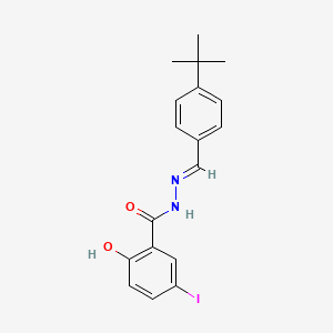 molecular formula C18H19IN2O2 B3873412 N-[(E)-(4-tert-butylphenyl)methylideneamino]-2-hydroxy-5-iodobenzamide 