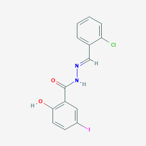 molecular formula C14H10ClIN2O2 B3873438 N-[(E)-(2-chlorophenyl)methylideneamino]-2-hydroxy-5-iodobenzamide 