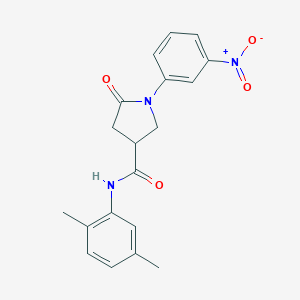 molecular formula C19H19N3O4 B387345 N-(2,5-dimethylphenyl)-1-{3-nitrophenyl}-5-oxo-3-pyrrolidinecarboxamide 