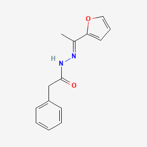 molecular formula C14H14N2O2 B3873451 N-[(E)-1-(furan-2-yl)ethylideneamino]-2-phenylacetamide 