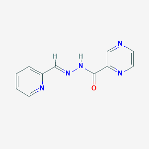 molecular formula C11H9N5O B3873484 N-[(E)-pyridin-2-ylmethylideneamino]pyrazine-2-carboxamide 