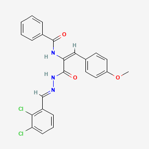 molecular formula C24H19Cl2N3O3 B3873519 N-[(1E)-1-{N'-[(E)-(2,3-Dichlorophenyl)methylidene]hydrazinecarbonyl}-2-(4-methoxyphenyl)eth-1-EN-1-YL]benzamide 