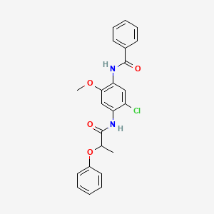 molecular formula C23H21ClN2O4 B3873547 N-[5-chloro-2-methoxy-4-(2-phenoxypropanoylamino)phenyl]benzamide 