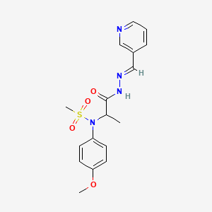 molecular formula C17H20N4O4S B3873580 N-(4-METHOXYPHENYL)-N-(1-{N'-[(E)-(PYRIDIN-3-YL)METHYLIDENE]HYDRAZINECARBONYL}ETHYL)METHANESULFONAMIDE 