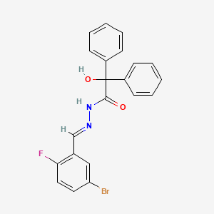 molecular formula C21H16BrFN2O2 B3873688 N-[(E)-(5-bromo-2-fluorophenyl)methylideneamino]-2-hydroxy-2,2-diphenylacetamide 