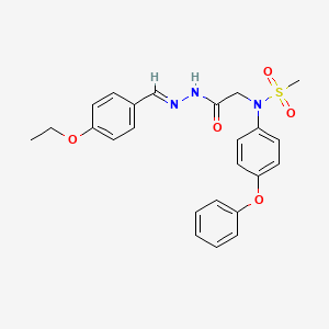 molecular formula C24H25N3O5S B3873703 N-({N'-[(E)-(4-ETHOXYPHENYL)METHYLIDENE]HYDRAZINECARBONYL}METHYL)-N-(4-PHENOXYPHENYL)METHANESULFONAMIDE 