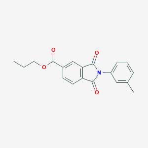 molecular formula C19H17NO4 B387375 Propyl 2-(3-methylphenyl)-1,3-dioxo-5-isoindolinecarboxylate 