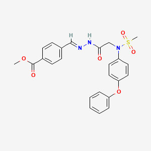 molecular formula C24H23N3O6S B3873828 METHYL 4-[(E)-({2-[N-(4-PHENOXYPHENYL)METHANESULFONAMIDO]ACETAMIDO}IMINO)METHYL]BENZOATE 