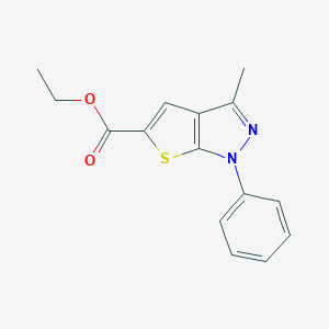 molecular formula C15H14N2O2S B387392 ethyl 3-methyl-1-phenyl-1H-thieno[2,3-c]pyrazole-5-carboxylate CAS No. 296262-43-6