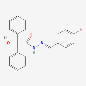 molecular formula C22H19FN2O2 B3873968 N-[(E)-1-(4-fluorophenyl)ethylideneamino]-2-hydroxy-2,2-diphenylacetamide 