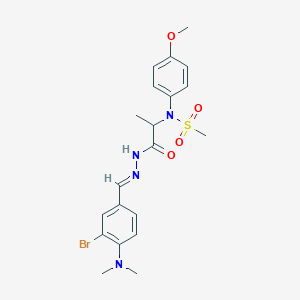 molecular formula C20H25BrN4O4S B3873973 N-[(E)-[3-bromo-4-(dimethylamino)phenyl]methylideneamino]-2-(4-methoxy-N-methylsulfonylanilino)propanamide 