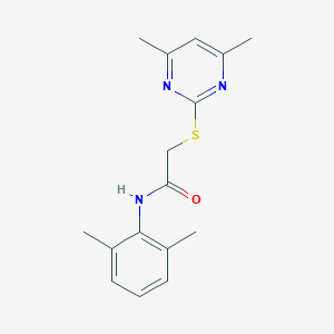 molecular formula C16H19N3OS B387400 N-(2,6-dimethylphenyl)-2-(4,6-dimethylpyrimidin-2-yl)sulfanylacetamide CAS No. 350024-85-0