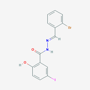 molecular formula C14H10BrIN2O2 B3874023 N-[(E)-(2-bromophenyl)methylideneamino]-2-hydroxy-5-iodobenzamide 