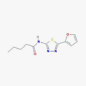 molecular formula C11H13N3O2S B3874033 N-[5-(2-furyl)-1,3,4-thiadiazol-2-yl]pentanamide 