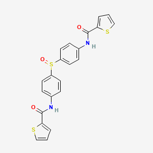 molecular formula C22H16N2O3S3 B3874145 N-[4-[4-(thiophene-2-carbonylamino)phenyl]sulfinylphenyl]thiophene-2-carboxamide 