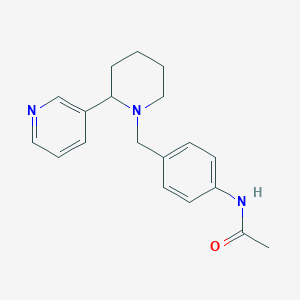 molecular formula C19H23N3O B3874181 N-[4-[(2-pyridin-3-ylpiperidin-1-yl)methyl]phenyl]acetamide 
