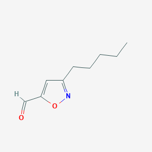 molecular formula C9H13NO2 B038743 3-Pentylisoxazole-5-carbaldehyde CAS No. 121604-57-7