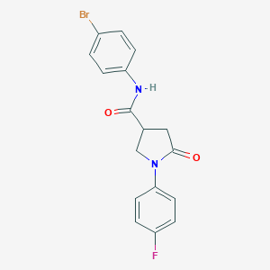 molecular formula C17H14BrFN2O2 B387439 N-(4-bromophenyl)-1-(4-fluorophenyl)-5-oxopyrrolidine-3-carboxamide 
